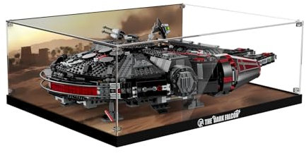 Acrylic Display Case Compatible with Lego 75389 Star Wars Dark Millennium Falcon, Dustproof Transparent HD Backdrop Display Case Compatible with Lego 75389 Building Kit (Box Only, No Model)