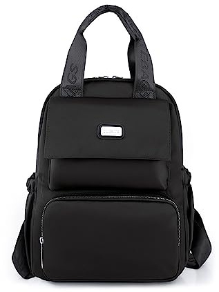 NICOLE & DORIS Handtasche Rucksack Damen Schulrucksack Teenager Leichte Rucksack Cityrucksack Daypack Reisetasche Tagesrucksack Freizeitrucksack Schwarz