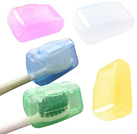 5 Couvre Têtes De Brosse À Dents en Plastique, Couvre Brosse À Dents Tête Protecteur Clip, Etui De Protection De La Tête De Brosse À Dents Portable De Voyage