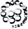 Longbeauty 20er Set/10 Paare Hart Silikon Tunnel Set Dehnungsset Ohr Piercing Schmuck Double Flared Stretching Expander 6MM-25MM, Weiß & Schwarz