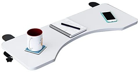 Folding Keyboard Tray Under Desk, Keyboard Shelf Clamp-On, Ergonomic Desk Extender, for Home or Office, WGJDMOEV, White, 52cm/20inch