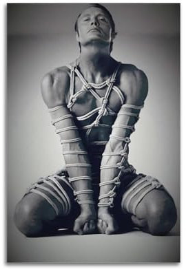 WAWYY Mads Mikkelsen Vintage-Poster, Kunstwerke, Leinwand, ästhetische Wandkunstdrucke, Heimdekoration, moderne Dekoration, 30 x 45 cm