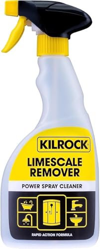 Kilrock Power Spray 500ml - Multi-Purpose Limescale Remover, Fast-Acting Descaler for Hard Water Stains, Soap Scum & Grime - Ideal for Kettles, Shower Heads, Taps Yellow - 1 Pack 500ml