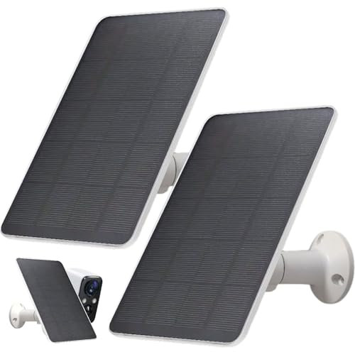 Petits panneaux solaires, panneau solaire 2PCS avec batterie 3W 6V Direction réglable Petits panneaux pour caméras de sécurité sans fil extérieures et plus