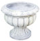 Darthome Stone Grey Fluted Urn Planter 32x27x32cm Cement Fibrestone Garden Round Natural Antique Pot