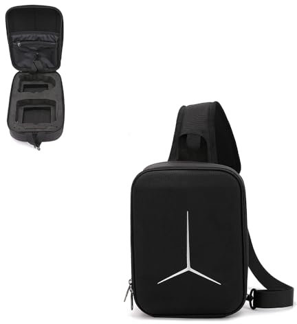 Tragbare Tragetasche für DJI Mini 3/3 Pro/4 Pro, Schutzhülle für DJI RC2/RC-N3 Controller, stoßfeste EVA-Hartschale, Anti-Staub-Design, einzelne Umhängetasche, Schwarz, Schwarz , Uni