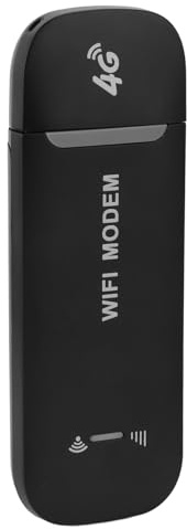 4G USB WLAN Router Plug & Play, Tragbarer WiFi Hotspot mit SIM-Karte, High-Speed Internet für bis zu 10 Geräte, Reise WLAN (Schwarz)