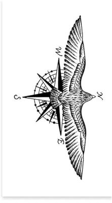 Tatouage temporaire imperméable sur le bras, motif aigle pointeur, durée 1 à 2 semaines, faux tatouages semi-permanents réalistes(1pcs)
