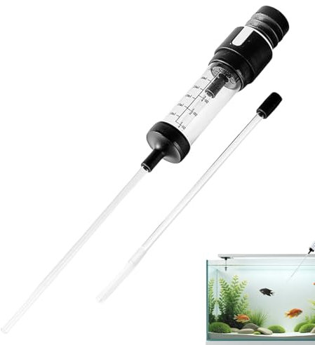 Staubsauger für Aquarienreinigung | Wassersauger für Aquarien – manuelle Pumpe mit Schlauch für Filter und Abfallentsorgung für Teich, Riff und Salzwasser
