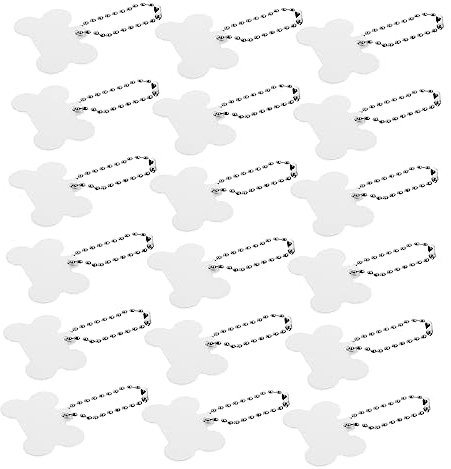 ibasenice Colgante de Perro de Sublimación Etiqueta de Identificación de Aleación de Aluminio Resistente Forma de Diseño Doble Cara Etiquetas para Mascotas Blancas 20 Piezas