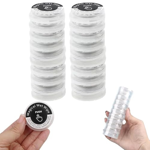 Pressed Portable Wet and Dry Wipes,Hand Pop Hand Wipes,Magical Wet W ipes,Non-stimulating Mint Strong Cool Type Wipe,Multi Purpose Expandable Wipe,Disposable Towels for Travel (20 Pcs)