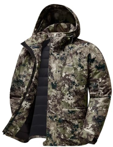 BASSDASH Walker-WL Herren Isolierte Wasserdichte Jagd Angeln Jacke | Leiser atmungsaktiver winddichter, strapazierfähiger, leichter Wintermantel mit mehreren Taschen, für Outdoor-Aktivitäten bei
