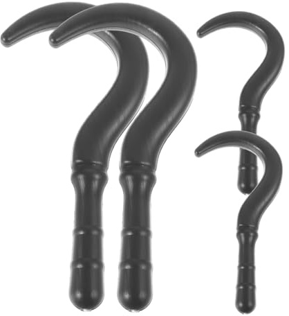 POPETPOP 4 Stück Teiliges Piraten Haken aus Kunststoff Realistisches Handheld Piratenkostüm Zubehör für Erwachsene für Halloween Partys und DIY Piraten Verkleidungen