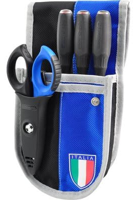 Intercable 19136-CI - Marsupio da elettricista Nerazzurro - FC Inter - con Giraviti SLIM e Forbice F1