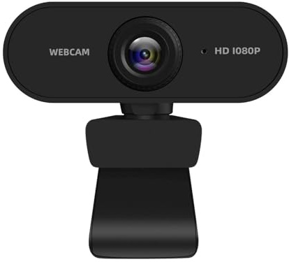 HUEVUE Cámara web HD 1080P, lente gran angular, corrección automática de luz, cámara web USB Plug & Play para reuniones, streaming, Skype, escritorio, laptop, PC