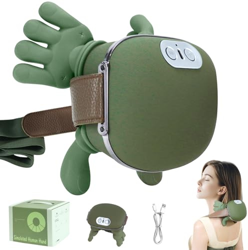 HIHOBDAY Masseur pour le cou et les épaules, masseur Shiatsu portable en forme de main pour le dos avec pétrissage des tissus profonds 4D et chaleur pour soulager la douleur et détendre les muscles