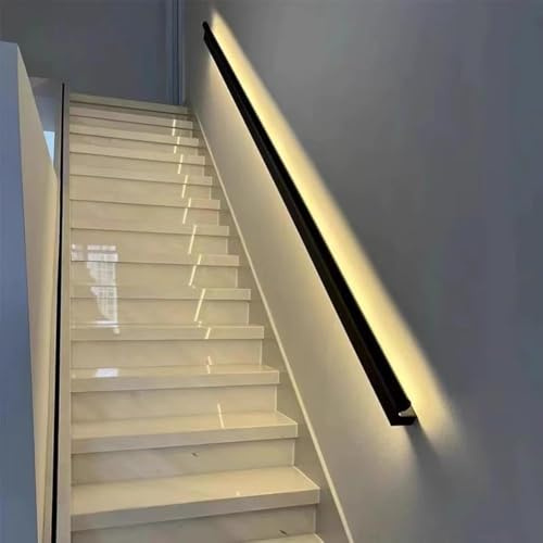 Hand Rail for Stairs LED Staircase Handrails, Stair Railing Kit with LED Lighting, Aluminum Luminescence Stair Handrail for Stairway, Hallways Outdoor(Body Sensing)