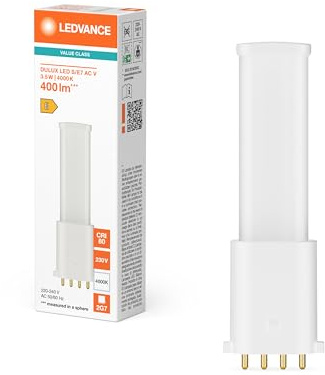 LEDVANCE DULUX LED S/E7, Kaltweiß 4000K, 3.5W, 2G7 Sockel, 400 Lumen, Nicht Dimmbar - Nur direkt an 230V AC Mains
