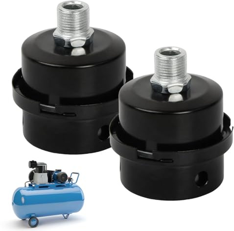 2 PCS Compressor Muffler Filter, 3/8 16mm Thread Metal Air Compressor Air Filter, Air Filter for Compressor, Muffler for Air Compressor, Intake Filter Muffler for Air Compressor