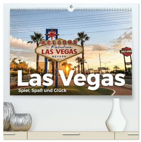 Las Vegas - Spiel, Spaß und Glück (hochwertiger Premium Wandkalender 2026 DIN A2 quer), Kunstdruck in Hochglanz: Eine charmante Reise nach Las Vegas. (CALVENDO Orte)