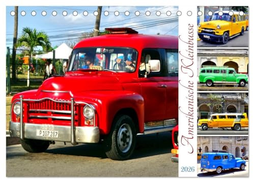 Amerikanische Kleinbusse (Tischkalender 2026 DIN A5 quer), CALVENDO Monatskalender: US-Kleinbusse der Fünfziger Jahre auf Kuba (CALVENDO Mobilitaet)