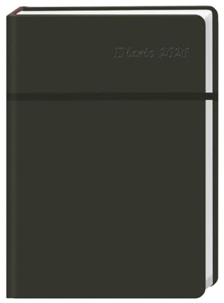 Diario Wochen-Kalenderbuch A6, schwarz 2026: Schwarzer Terminkalender 2026. Buch-Kalender mit Lesebändchen und Gummiband. Taschenkalender zum Planen von Terminen. (Bürokalender Heye)