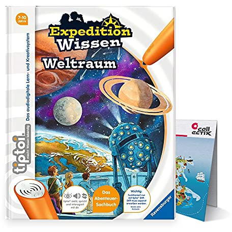 Ravensburger tiptoi® Buch Expedition Wissen: Weltraum + Kinder Weltkarte - Länder, Tiere, Kontinente
