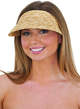 Jacobson Hat Straw Hat - Slip On Braid Visor,Tan,Adult