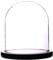 Artlass Glass Cloche Bell Jar Display Dome with Black Wooden Base 6 x 7