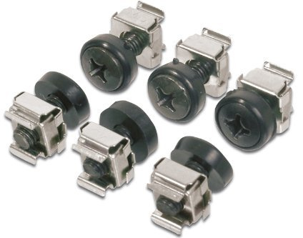 DIGITUS Professional Käfigmuttern-Set für 19 und 10 Schränke, 100 Stück, Schraubengröße M6, Unterlegscheiben und Muttern [ schwarz ]