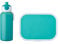 Mepal Pausenset Campus Türkis – Trinkflasche und Brotdose mit Bento-Einsatz – ideal für Schule und Freizeit – spülmaschinenfest, ABS, 0 mm, 2, 400 ml + 4 butterbroten