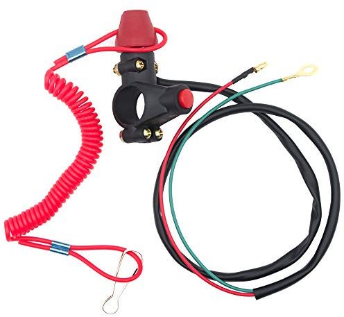Royitay Double interrupteur d'arrêt pour moto tout-terrain 50 cc 70 cc 90 cc 110 cc 125 cc 150 cc 200 cc 250 cc ATV Dirt Bike Go Kart Pit Bike 4 roues Quad Trail Bike Support de guidon