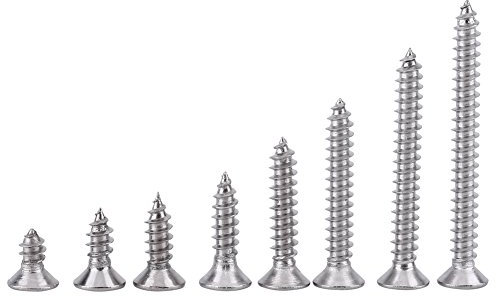 tornillos para madera + Tornillos autorroscantes, Fydun 200pcs M3 Acero inoxidable SS304 Tornillos autorroscantes Pan Flat Truss Head(Cabeza plana)