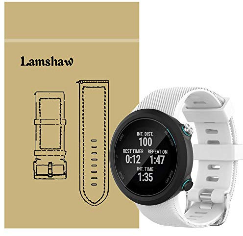 LvBu Cinturino Morbido Silicone Braccialetto Sportiva di Ricambio per Garmin Swim 2 Smartwatch (Bianco)