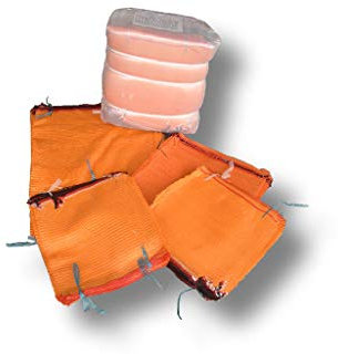 AGRI plus 100 Stück Kartoffelsäcke goldgelb ohne Zugband I 32 x 48 cm I verschiedene Größen I Grobmaschige Raschelsäcke mit 5 kg Volumen I Aufbewahrungssäcke für Obst, Gemüse & Nüsse