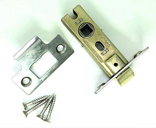 Infinity Decor FD30/60 CE Certified Bolt Through Tubular Door Latch in 3 Sizes and Finish- for Internal Use. (Polished Nickel, 63mm)