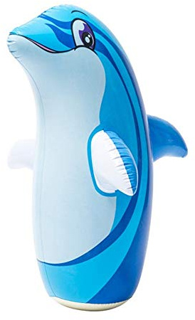 XXSLY Sac de Boxe Gonflable pour Dauphins, 3D Bop Bag Blow Up Dauphin Gonflable, pour Enfants Ados Adultes Soulageant la Musculation sous Pression
