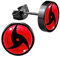 CHICNET Edelstahl Ohrstecker schwarz 8mm rot Sharingan Auge Anime Manga Ohr Schmuck Chirurgenstahl Unisex Männer Damen Herren Itachi
