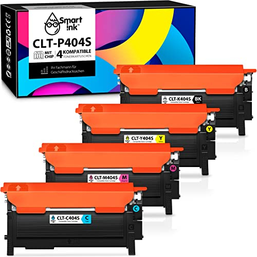 Smart Ink kompatible Tonerkartusche als Ersatz für Samsung CLT-404 CLT-P404C CLT-K404S CLT-C404S 4 Toner Pack (BK/C/M/Y) kompatibel mit Samsung Xpress SL C480W C480FW C430W C430 C480 C480FN C483W