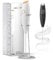 Milk Frother White - Coffee Frother Handheld with Electric Whisk - 19000 rpm - Book Recipes and Stainless Steel Stand Included - Hand Mixer Electric (White and Gold)