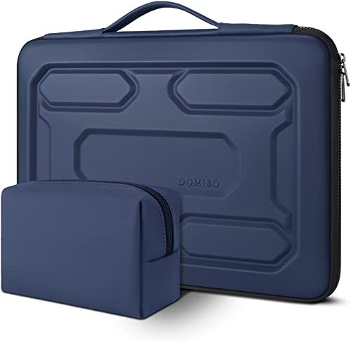 DOMISO 15,6 pouces Housse pour ordinateur portable avec poignée Etui de protection EVA étanche antichoc pour ordinateurs portables 15.6 Lenovo Yoga 720 IdeaPad 310 320 ThinkPad T570, Bleu foncé