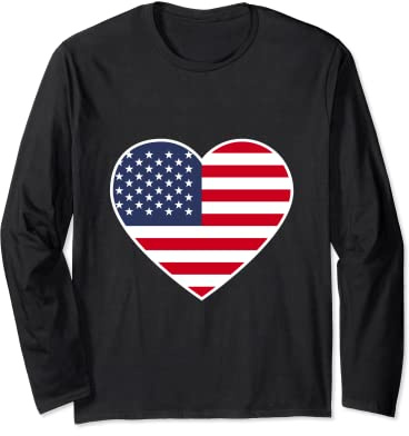 Camiseta de regalo patriótica con bandera americana para hombres y mujeres Manga Larga
