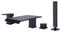 Wannenrandarmatur 4 Loch Badewannenarmatur Wasserfall Mischbatterie Badewanne mit Brause Wannenarmatur mit Handbrause Schwarz