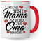 Oma Tasse mit Spruch, Nur die beste Mama wird zur Oma befördert, Geschenk Großmutter, Baby Ankündigung Reveal Geschenkidee Kaffeetasse Enkel (Weiß/Rot)