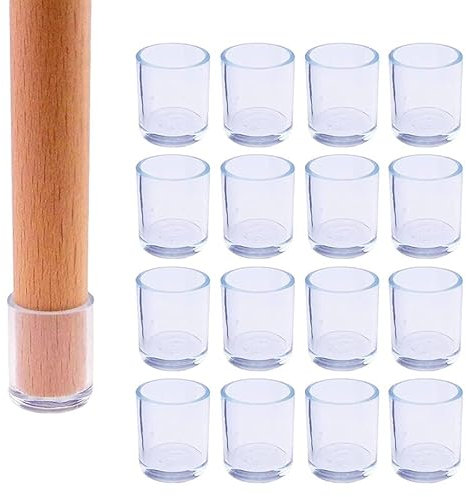 16xSchutzkappen Für Stuhlbeine Stuhlbeinkappen Silikon Stuhlbeinschoner Stuhlsocken 12 /19mm Stuhlgleiter Stuhlkappen Rund Gummifüße Fußkappen für Gartenstühle Hartholzböden Bodenschoner (12MM)
