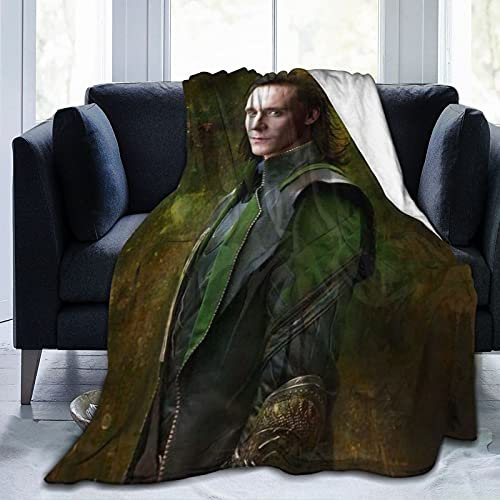 YINGD Tom Celebrity Hiddleston Decke 3D-Druck Lammdecke Plüschdecke Bettwäsche Dekor Decke für Wohnzimmer Schlafzimmer Wohnheim Dekor 125 cm x 100 cm