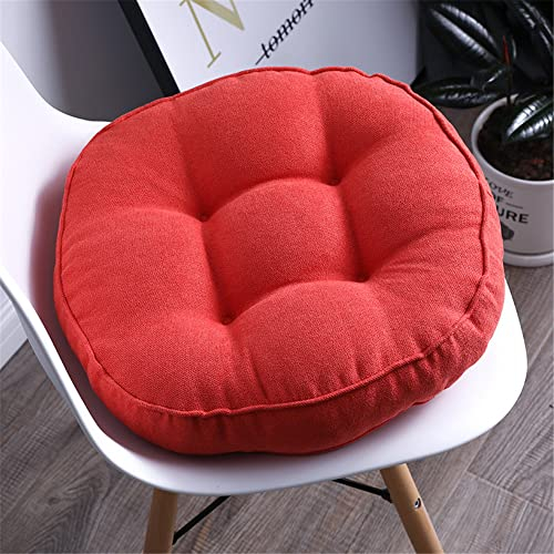 Lukery Stuhlkissen rutschfeste Dicke 10cm, Waschbare Weiche Sitzkissen Komfort Stuhlauflage als Stuhl Kissen für Outdoor Indoor Gartenstuhl, Küche Esszimmerstuhl (Runde 45cm,Großes Rot)