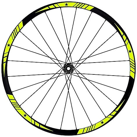 Pimastickerslab Set kit adesivi completo per Cerchi Bici 26'' - 27,5'' - 28-29'' Pollici Ruota Bici MTB Bike Stickers Cerchioni elevata qualità scegli colore MTB002 (28-29'' Pollici, 029 Giallo Fluo)