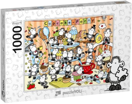 puzzleYOU: Puzzle 1000 Teile „Sheepworld Cupcake-Party“