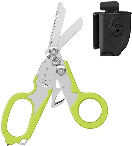 Raptor Response 6 in 1 Cesoie di emergenza Multitool Pinze Pinze Tattiche Pinze Pieghevole con Taglia Cinghia e Rompello Vetro (Verde)